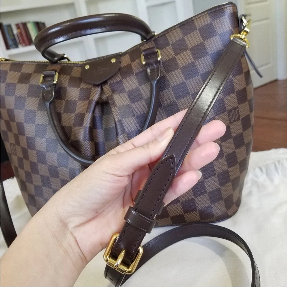 💕Authentic LV Siena MM Satchel Damien Ebene💕